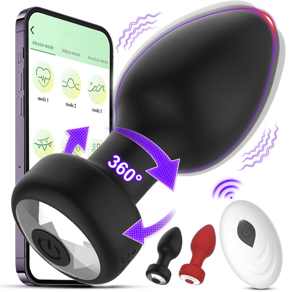 Analplug-Vibrator mit 360°-Drehung, steuerbar per Handy oder Fernbedienung – Sexspielzeug für Männer und Frauen