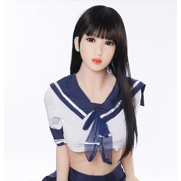 158-79 Japenese Student Making Love TPE Sexy Dolls Cute Ears 158cm Small Breast Silicone Sex Doll for Men