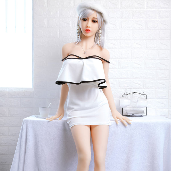 158-99 Alina 158cm Lady TPE rakkaus nukke iso rinta valkoiset hiukset JD Lover seksin nuket