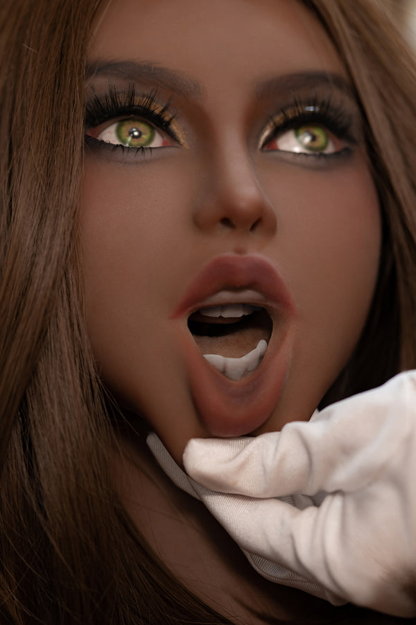 148B + 40 Bambola del sesso nera realistica a seno grande può essere personalizzata con lingua e denti fissi Bambole del sesso in TPE di alta qualità per gli uomini